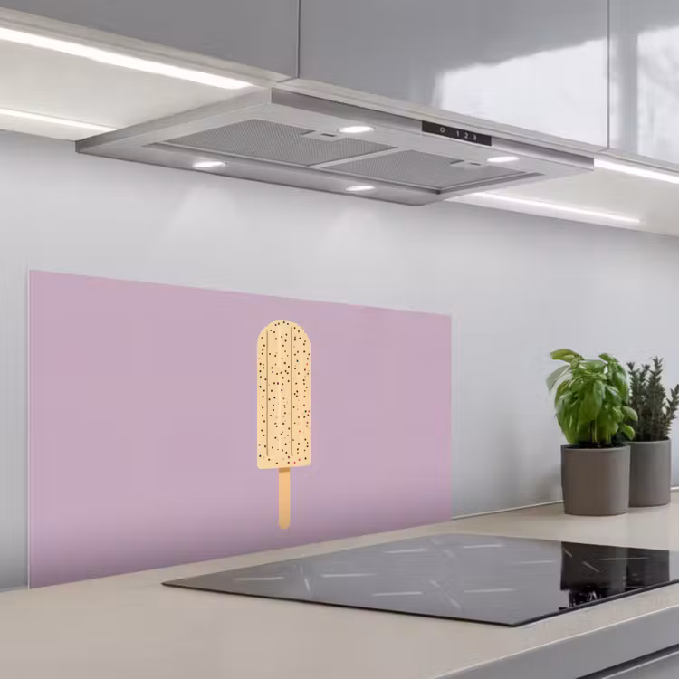 Beige - Ijsje - Spikkels keuken achterwand spatscherm middel -3d_schuin