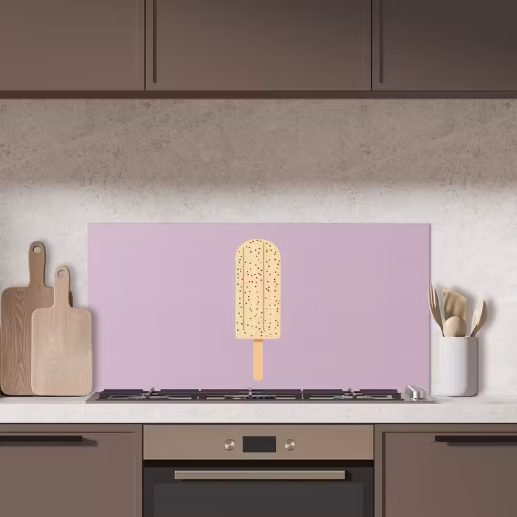 Beige - Ijsje - Spikkels keuken achterwand spatscherm middel -sfeer2