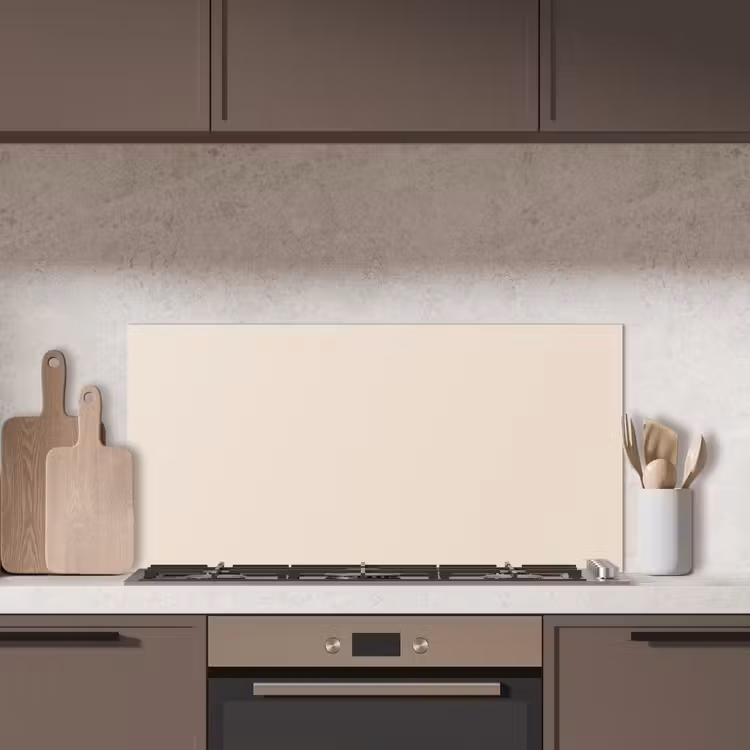 Beige - Effen kleur keuken achterwand spatscherm middel 899 -sfeer2