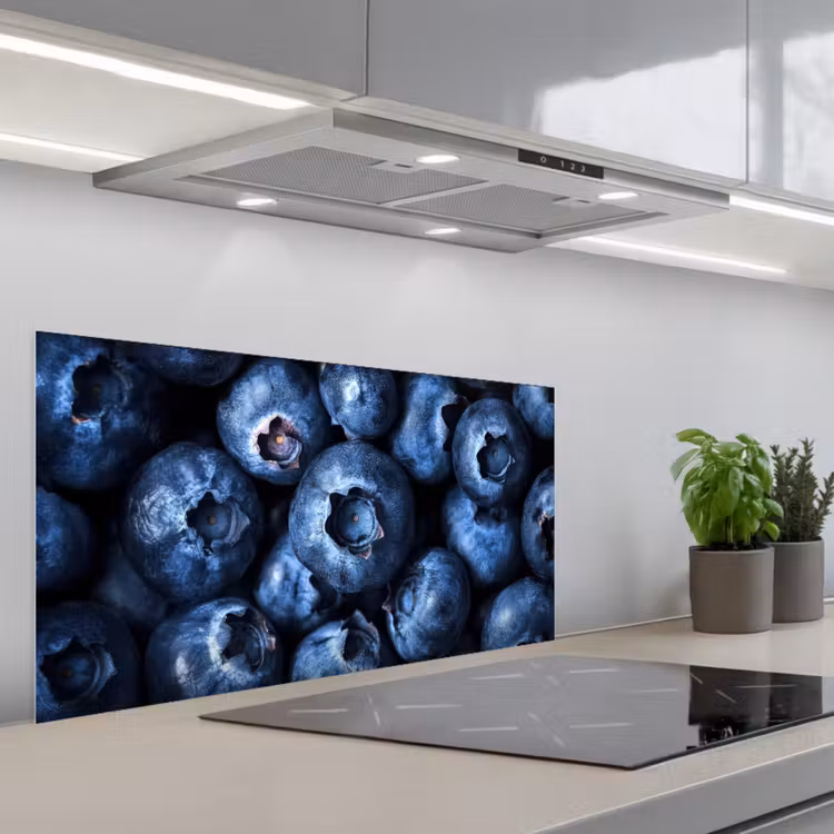 Bessen - Blauw - Fruit keuken achterwand spatscherm middel -3d_schuin