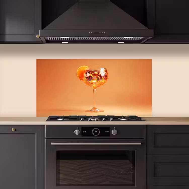 Drank - Oranje - Glitter - Disco keuken achterwand spatscherm middel -sfeer1