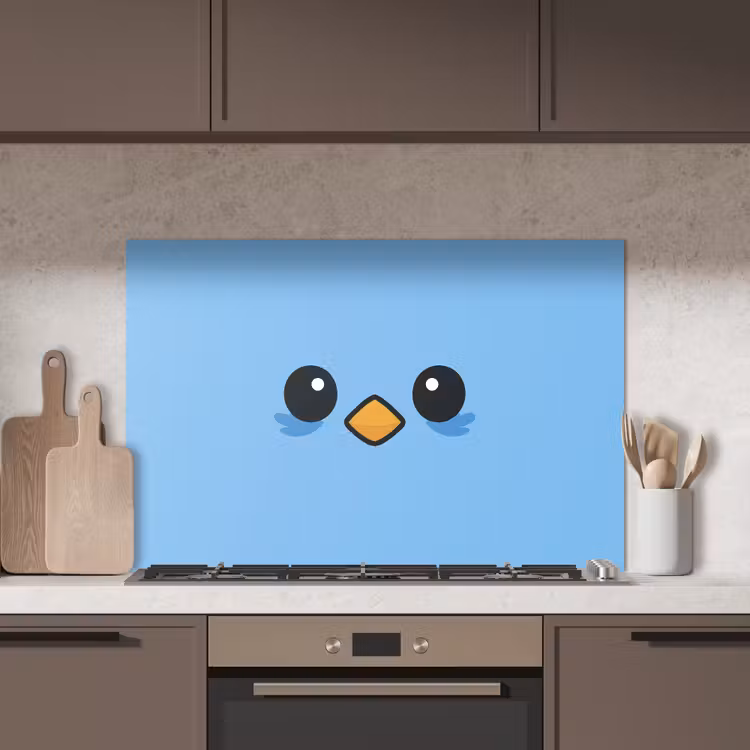 Vogel - Blauw - Eenvoudig keuken achterwand spatscherm middel -sfeer2