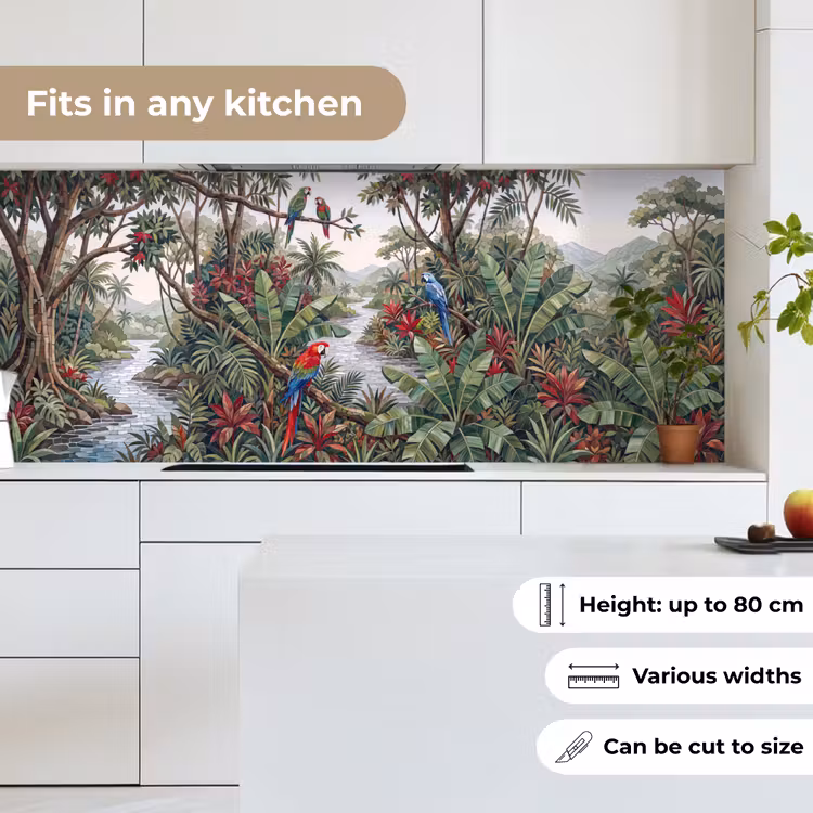 Vogel - Jungle - Natuur - Mozaïek - Groen keuken achterwand 2 middel -sfeer4_UK