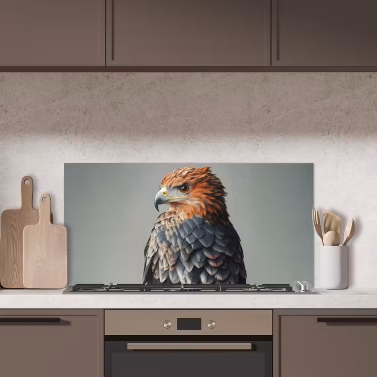 Vogel - Realistisch - Veren - Bruin keuken achterwand spatscherm middel -sfeer2