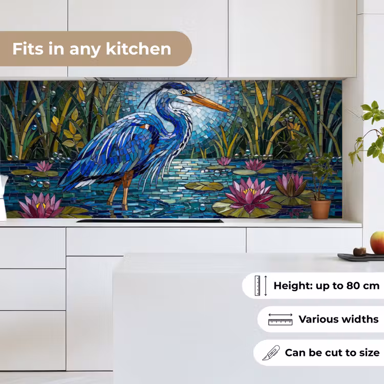 Vogel - Water - Natuur - Abstract - Blauw keuken achterwand 2 middel -sfeer4_UK