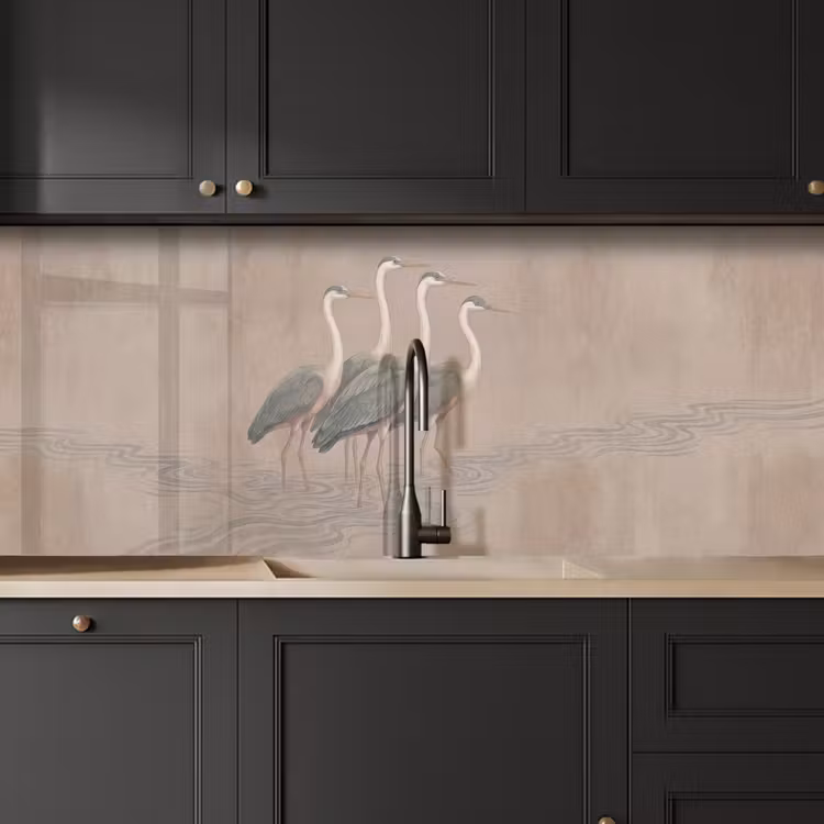 Vogel - Water - Natuur - Vintage keuken achterwand 2 middel -sfeer1