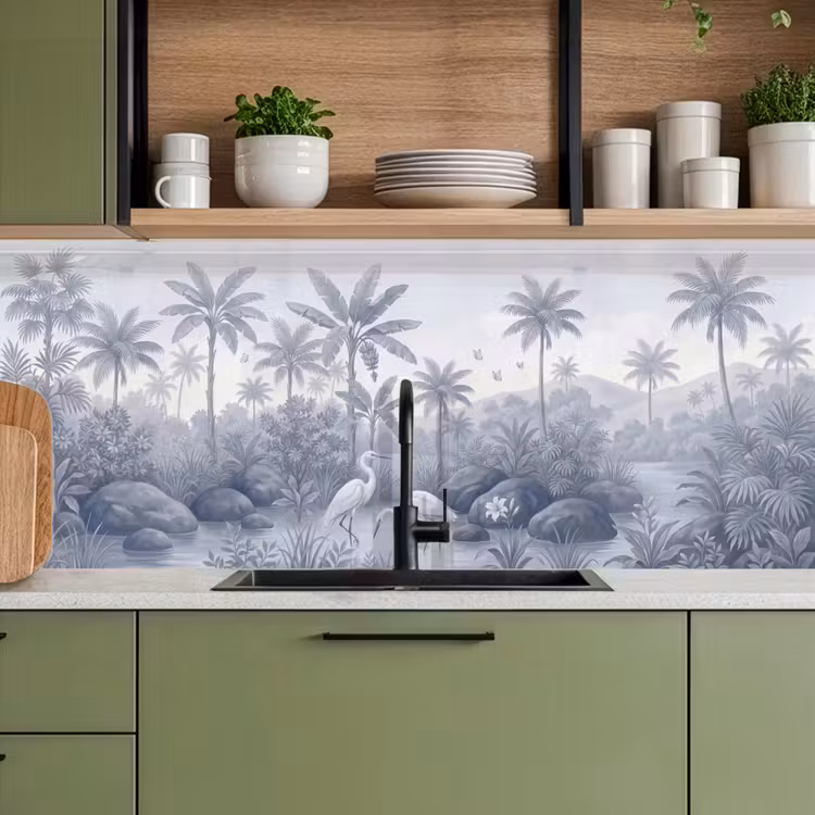 Vogel - Water - Tropisch - Natuur - Blauw keuken achterwand 2 middel -sfeer3