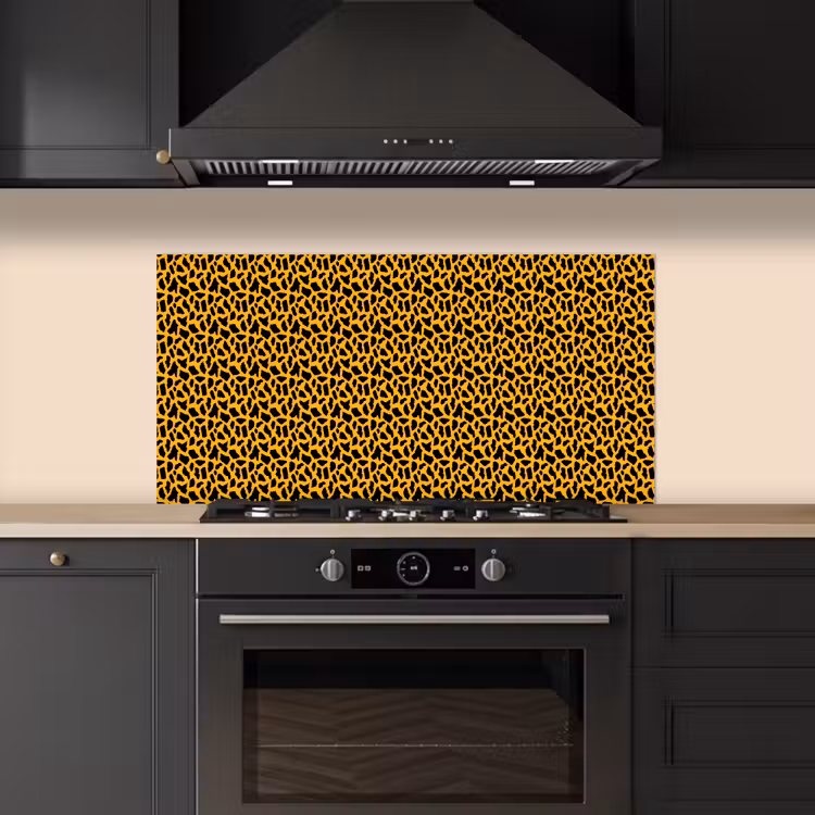 Zwart - Vlekken - Oranje - Dier keuken achterwand spatscherm middel 899 -sfeer1