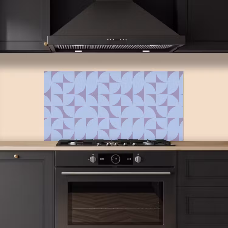 Blokken - Blauw - Paars - Patroon keuken achterwand spatscherm middel 899 -sfeer1