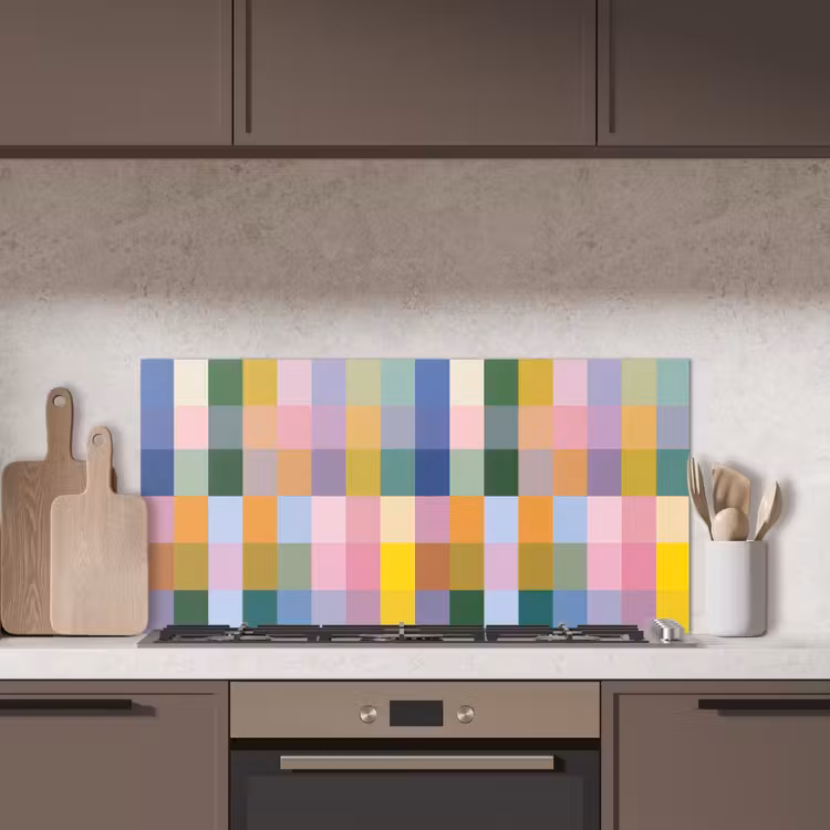 Blokken - Vierkant - Patroon - Gekleurd keuken achterwand spatscherm middel -sfeer2