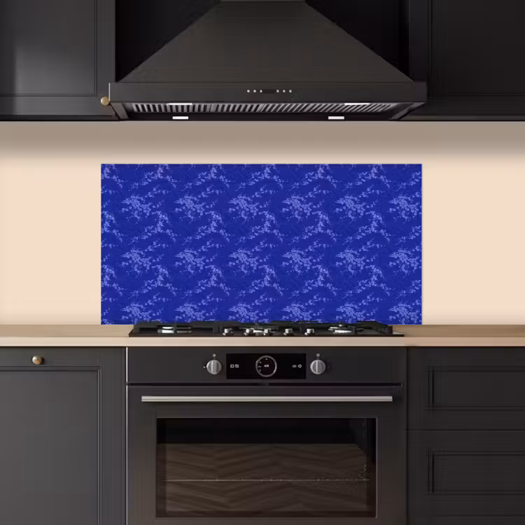 Bloesem - Bloemen - Blauw keuken achterwand spatscherm middel 899 -sfeer1