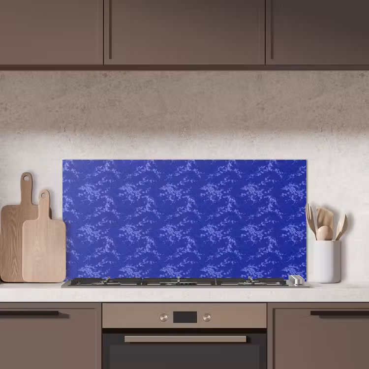 Bloesem - Bloemen - Blauw keuken achterwand spatscherm middel 899 -sfeer2