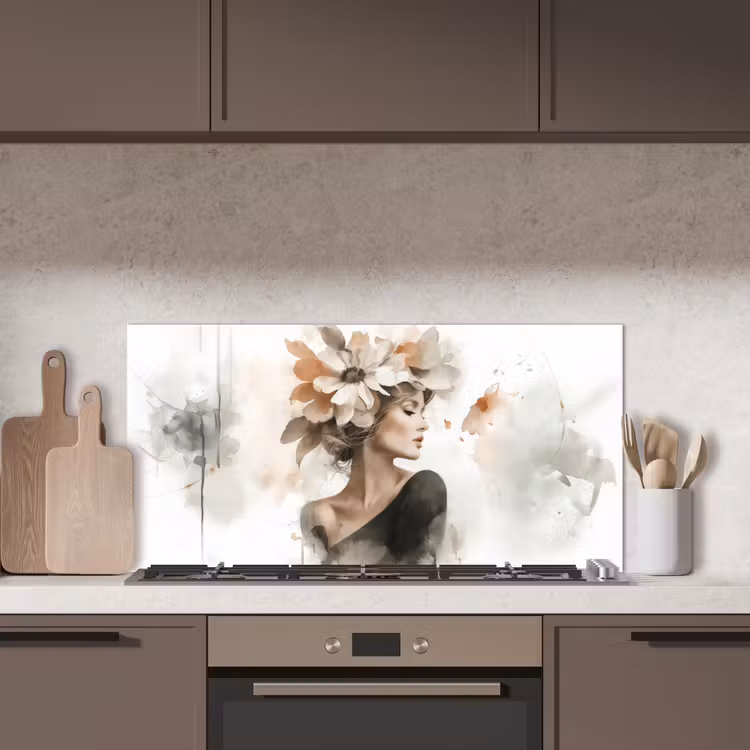 Bloesem - Portret - Gezicht keuken achterwand spatscherm middel -sfeer2
