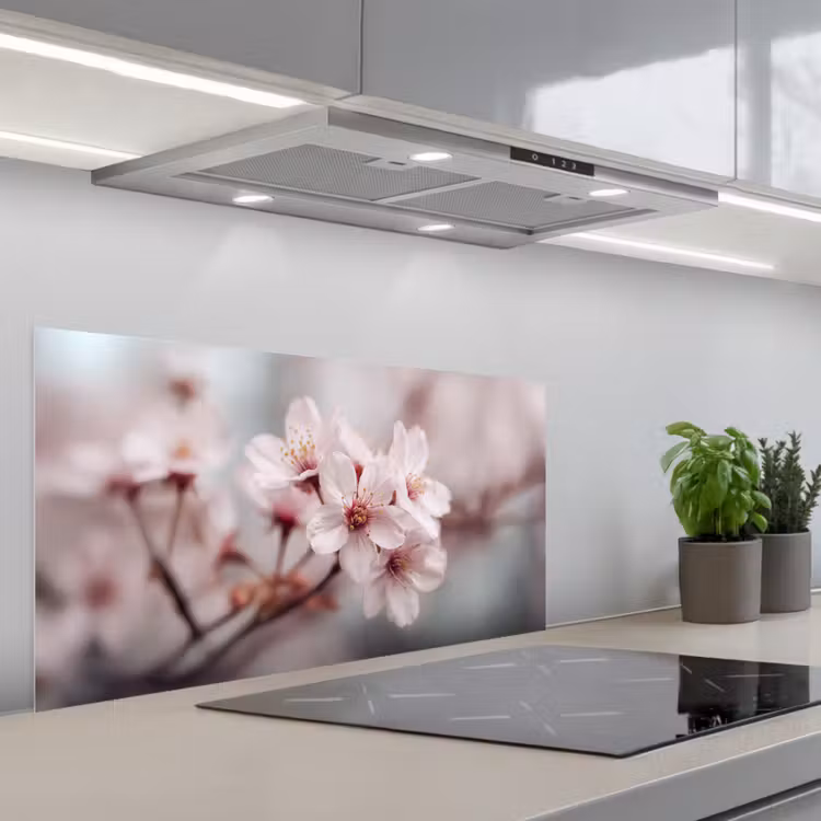 Bloesems - Meeldraden - Geel - Wazig keuken achterwand spatscherm middel -3d_schuin