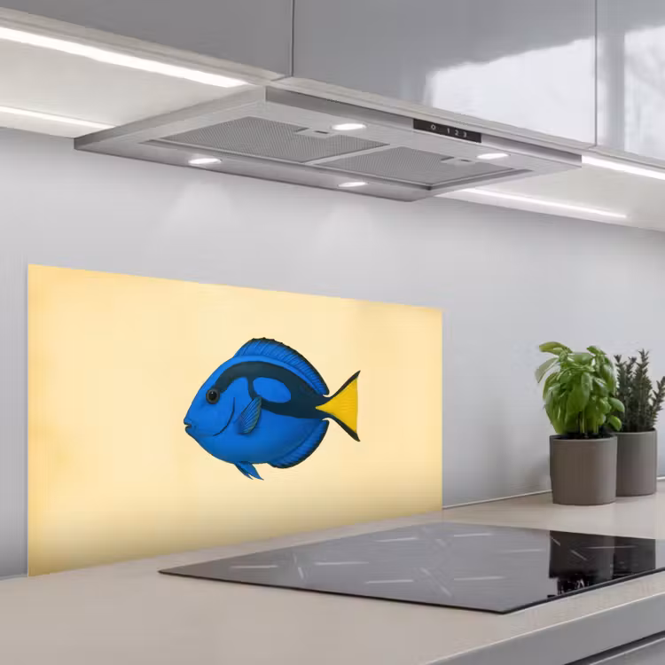 Blauw - Dory - Vis - Staartvin keuken achterwand spatscherm middel -3d_schuin