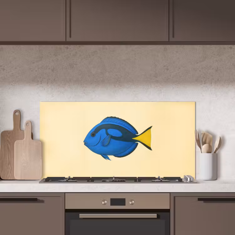 Blauw - Dory - Vis - Staartvin keuken achterwand spatscherm middel -sfeer2