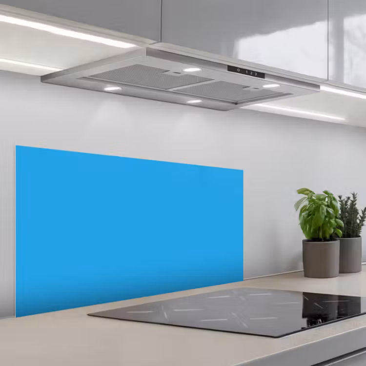 Blauw - Licht - Kleuren keuken achterwand spatscherm middel 899 -3d_schuin