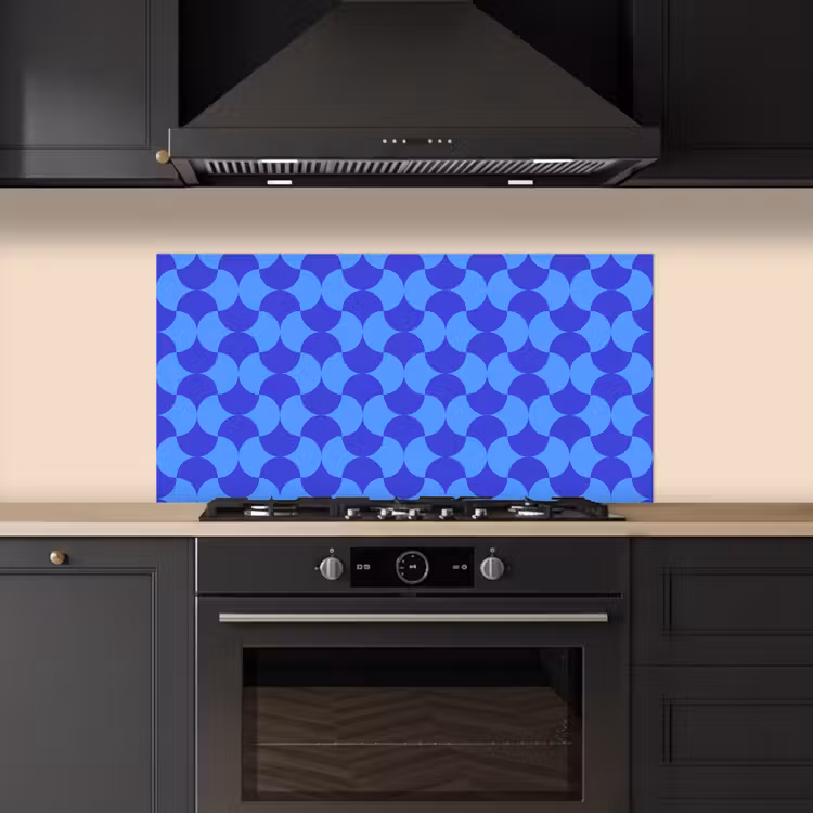 Blauw - Maanvlakken - Patroon keuken achterwand spatscherm middel 899 -sfeer1