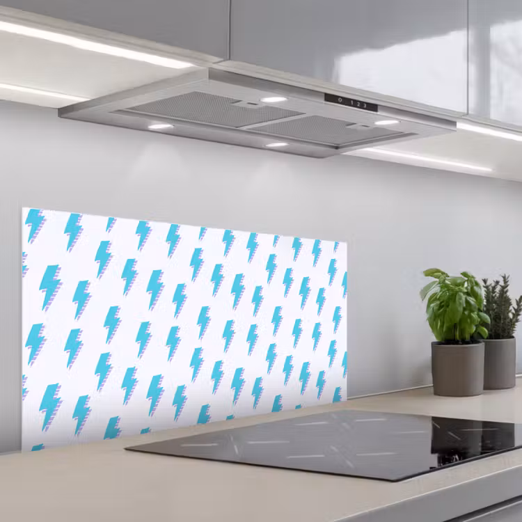 Blauw - Paars - Bliksem keuken achterwand spatscherm middel 899 -3d_schuin