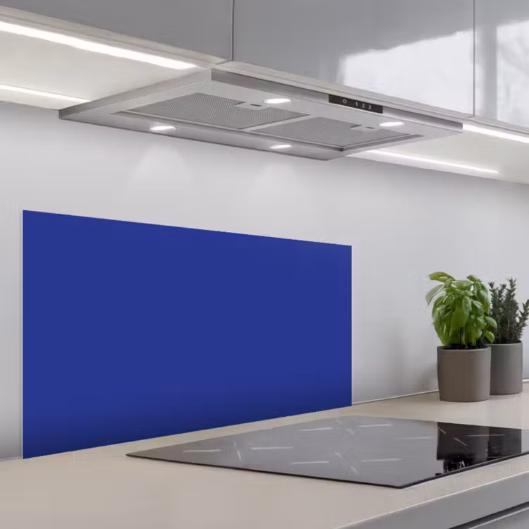 Blauw - Effen kleur - Donkerblauw keuken achterwand spatscherm middel 899 -3d_schuin