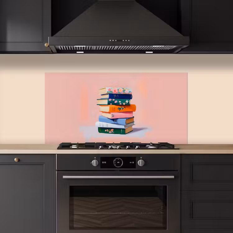 Boeken - Stapel - Kleurrijk keuken achterwand spatscherm middel -sfeer1