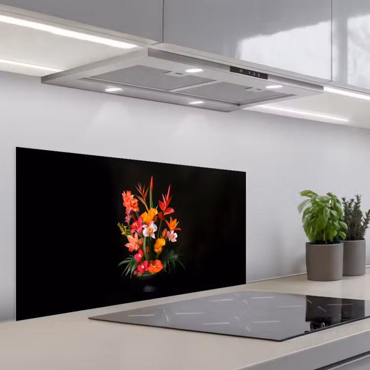 Boeket - Bloemen - Exotisch keuken achterwand spatscherm middel -3d_schuin