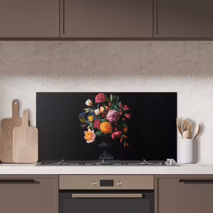 Boeket - Romantisch - Kleurrijk keuken achterwand spatscherm middel -sfeer2