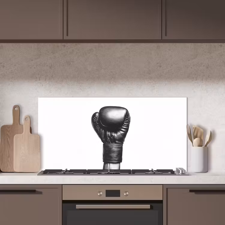 Bokshandschoen - Zwart - Hand keuken achterwand spatscherm middel -sfeer2
