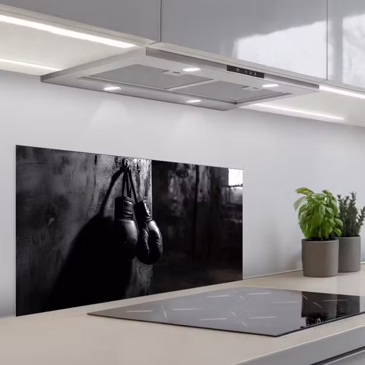Bokshandschoenen - Muur - Duister - Zwart keuken achterwand spatscherm middel -3d_schuin