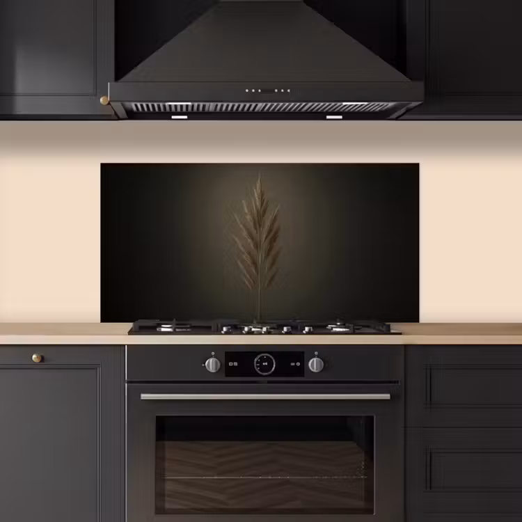 Tak - Pluimgras - Donkerbruin keuken achterwand spatscherm middel -sfeer1
