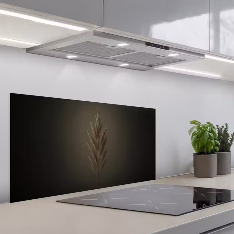 Tak - Pluimgras - Donkerbruin keuken achterwand spatscherm middel -3d_schuin