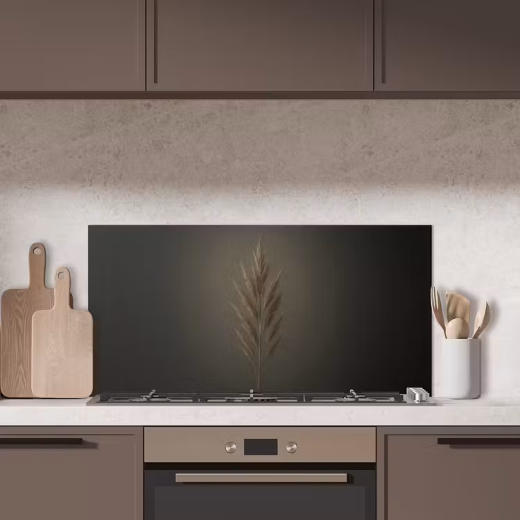 Tak - Pluimgras - Donkerbruin keuken achterwand spatscherm middel -sfeer2