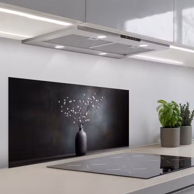 Takken - Vaas - Bolletjes - Wit keuken achterwand spatscherm middel -3d_schuin