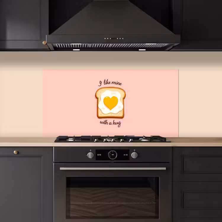 Brood - Illustratie - Quote - Roze keuken achterwand spatscherm middel -sfeer1