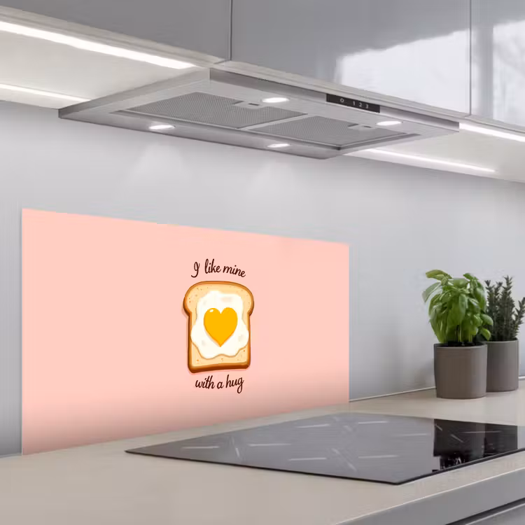 Brood - Illustratie - Quote - Roze keuken achterwand spatscherm middel -3d_schuin