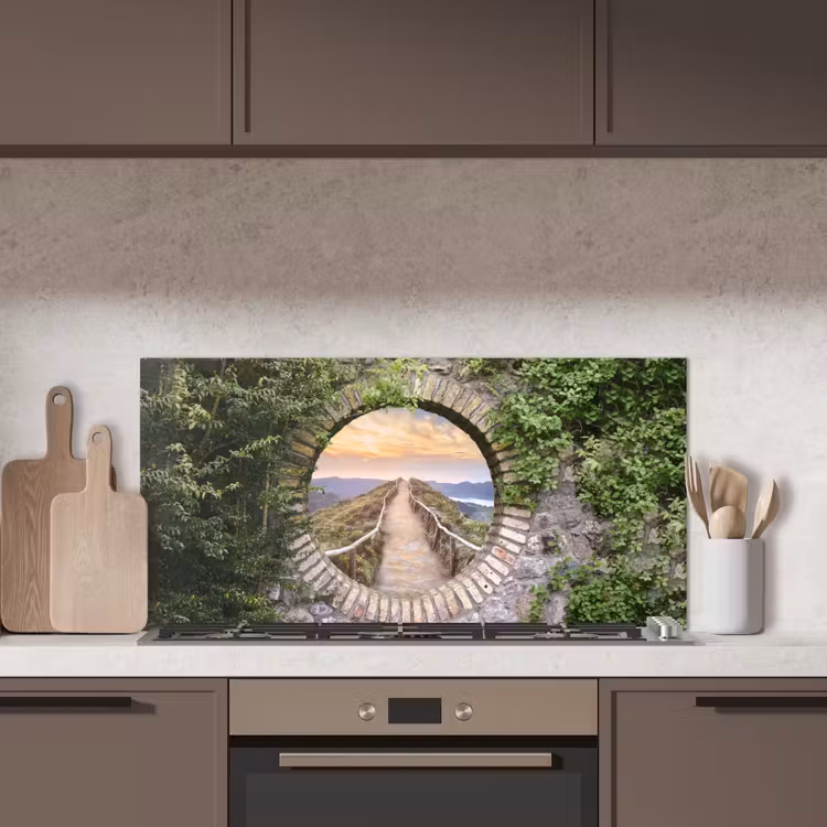 Brug - Zee - Doorkijk - Zomer keuken achterwand spatscherm middel -sfeer2