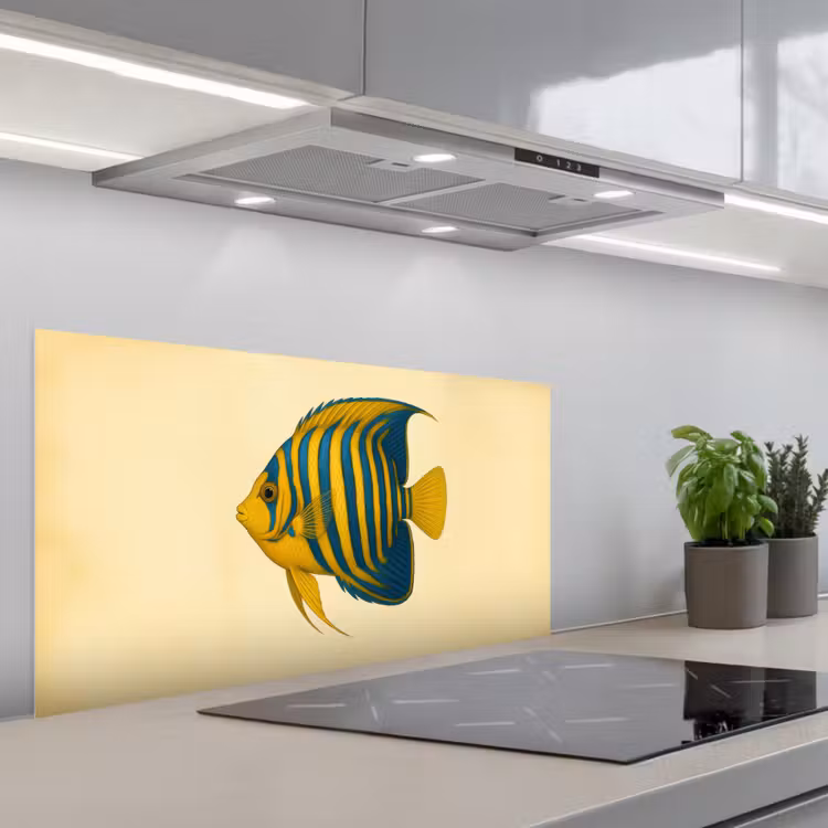 Felgeel - Vis - Strepen - Vinnen keuken achterwand spatscherm middel -3d_schuin