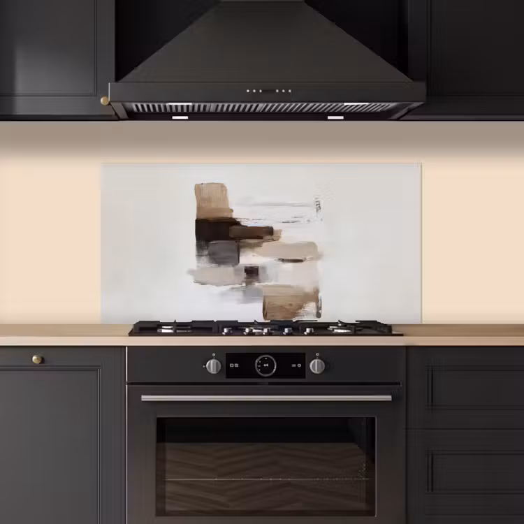 Penseelstreken - Balans - Beige - Bruin keuken achterwand spatscherm middel -sfeer1