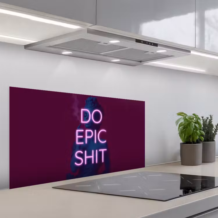 Buste - Neon - LED - Letters keuken achterwand spatscherm middel -3d_schuin