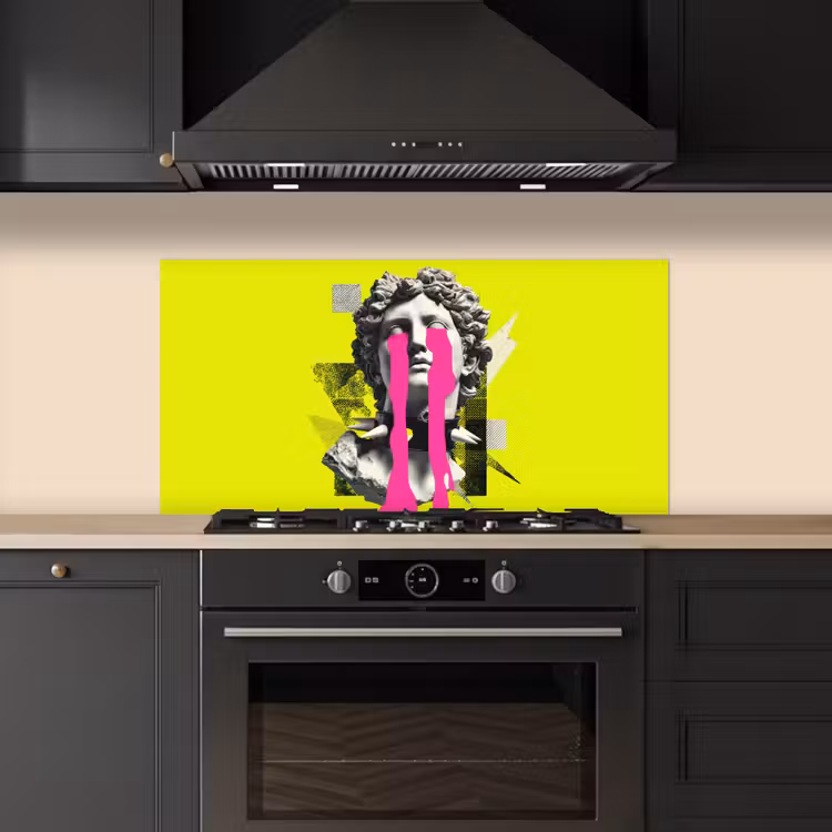 Buste - Verf - Geel keuken achterwand spatscherm middel -sfeer1