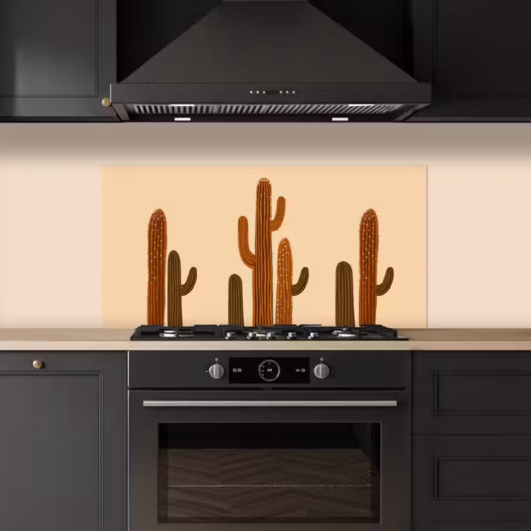 Cactus - Woestijn - Zand - Bruin keuken achterwand spatscherm middel -sfeer1