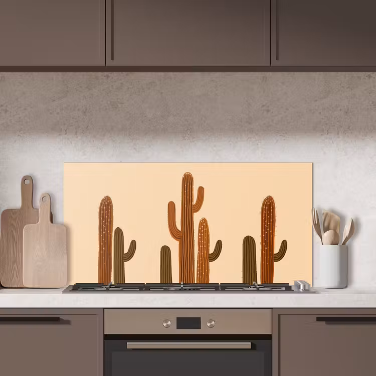 Cactus - Woestijn - Zand - Bruin keuken achterwand spatscherm middel -sfeer2