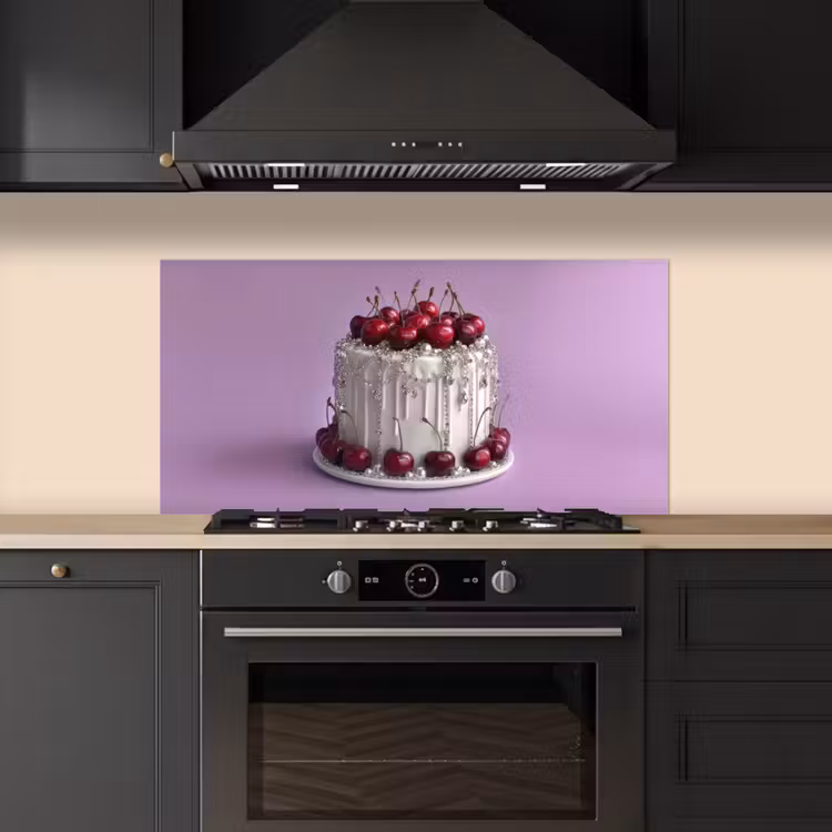 Taart - Kersen - Juwelen - Rood keuken achterwand spatscherm middel -sfeer1