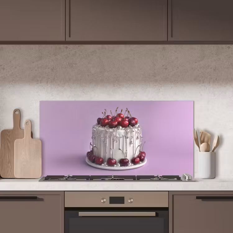 Taart - Kersen - Juwelen - Rood keuken achterwand spatscherm middel -sfeer2