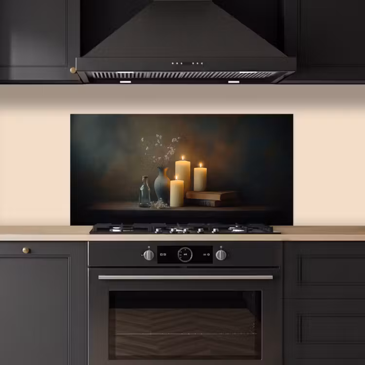 Kaarsen - Stilleven - Rustiek - Boeken keuken achterwand spatscherm middel -sfeer1