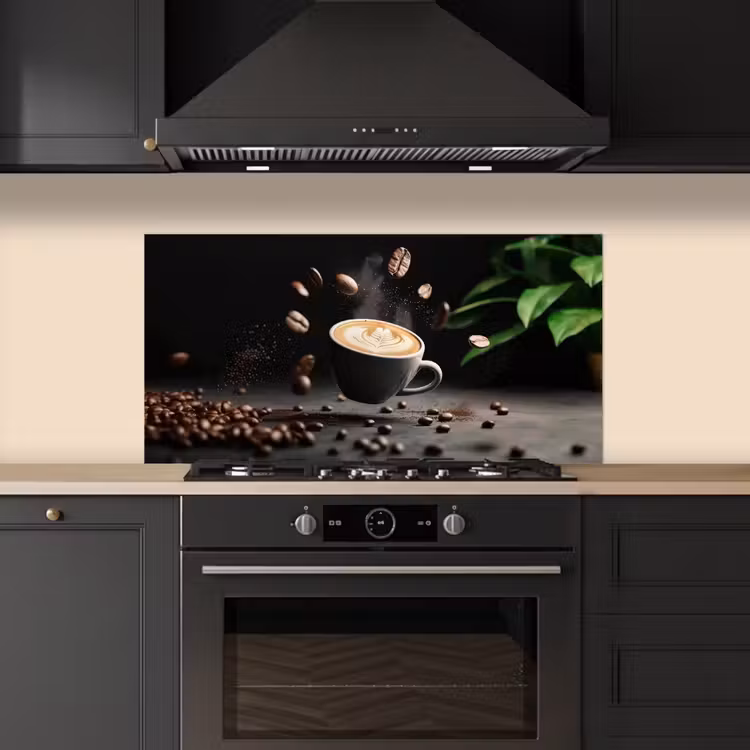 Cappuccino - Kop - Bonen - Bruin keuken achterwand spatscherm middel -sfeer1
