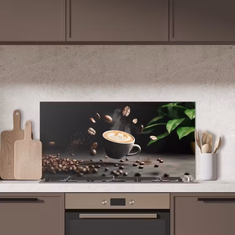 Cappuccino - Kop - Bonen - Bruin keuken achterwand spatscherm middel -sfeer2