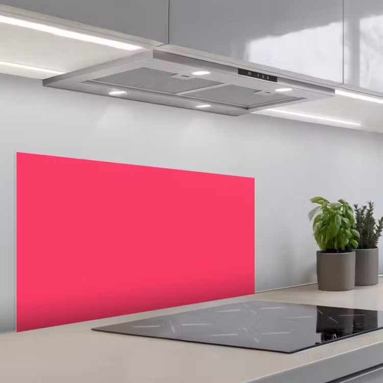 Karmijn - Kleuren - Palet - Roze keuken achterwand spatscherm middel 899 -3d_schuin
