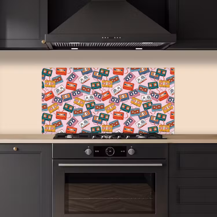 Cassette - Patroon - Roze keuken achterwand spatscherm middel 899 -sfeer1