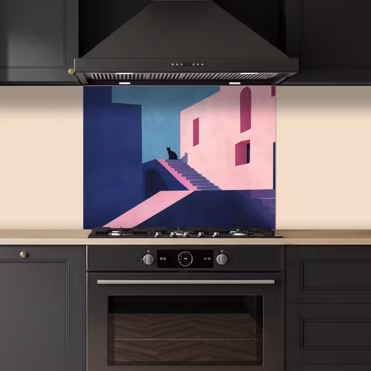 Kat - Trap - Gebouwen - Schaduwcontrasten keuken achterwand spatscherm middel -sfeer1